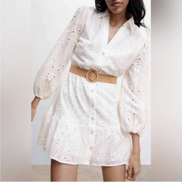 Mango eyelet shirt dress - Picture 3 of 9